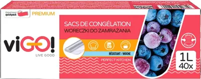 Saci de congelare IVIGO! - Premium, 1 l, 40 bucăți