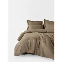 Lenjerie de pat maro din bumbac ranforcé pentru pat de o persoană 140x200 cm Checkered – Mila Home Luxury