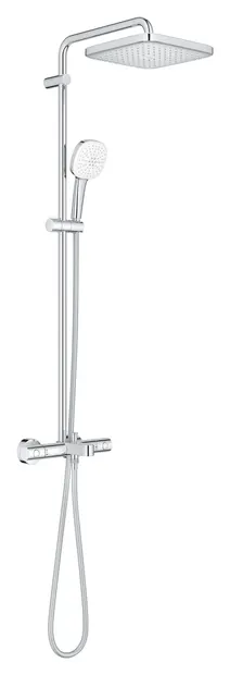 Sistem de dus Grohe Tempesta Cube 250, aparent, pipa cada, termostat, 250 mm, 1 functie, crom, 26975001