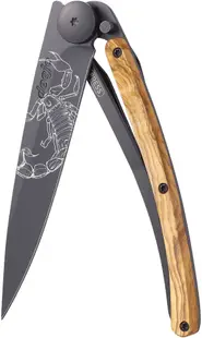 Cuțit de buzunar Deejo Olive Wood - Scorpio, 37 g