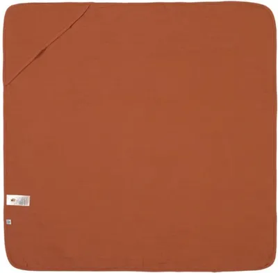 Păturică cu glugă Lassig - Cozy Care, 90 x 90 cm, maro