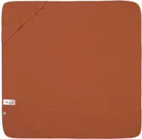 Păturică cu glugă Lassig - Cozy Care, 90 x 90 cm, maro