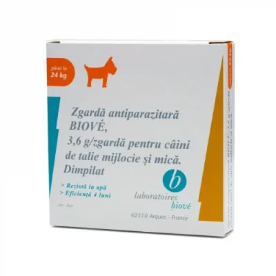 Zgarda antiparazitara pentru caini de talie mica Biove 60 cm