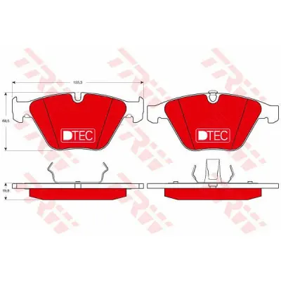 Set placute frana, frana disc TRW GDB1498DTE