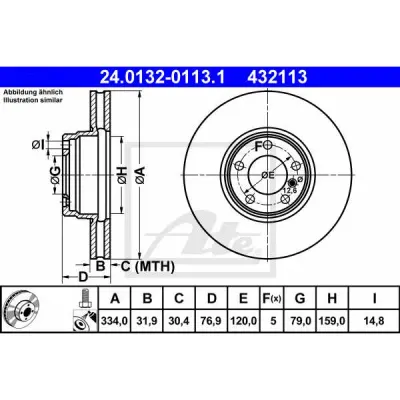 Disc frana ATE 24.0132-0113.1