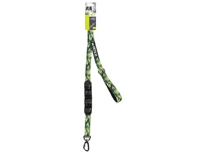 Lesa pentru caini, camuflaj & negru, cu absorbtie socuri, latime 2.5 cm, lungime 120 cm