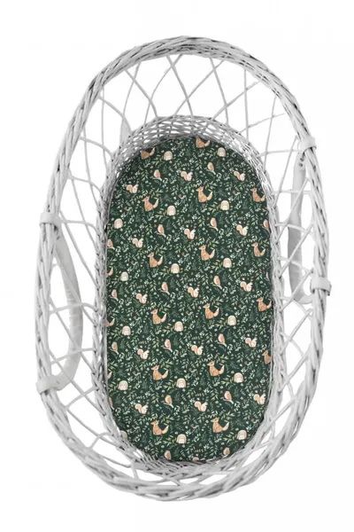Set 2 cearsafuri cu elastic pentru landoucosulet bebe Green ForestGri Sleepee