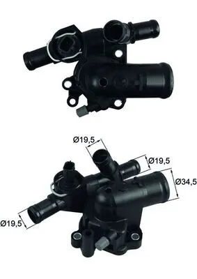 Termostat lichid racire (83 C, in carcasa) potrivit NISSAN PRIMASTAR, X-TRAIL II; OPEL VIVARO A; RENAULT ESPACE IV, LAGUNA III, TRAFIC II 2.0D 01.06