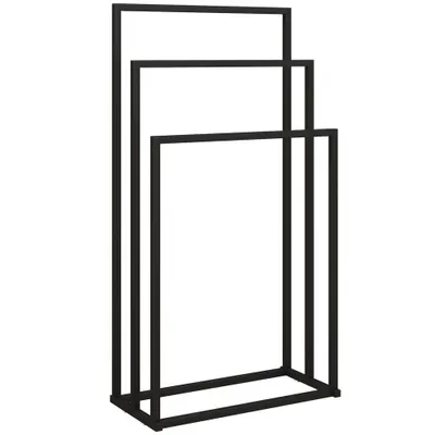 HOMCOM Suport pentru Prosoape de Podea cu 3 Brate Autoportant din Oțel, 45x21.5x85 cm | Aosom Romania