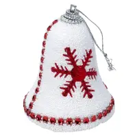 Clopoței decorativi Crăciun cu fulg (set 4 buc)