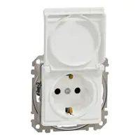Sedna Design, Priza 2P+E cu obturatoare si capac, fara surub, alb