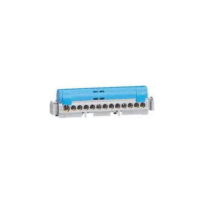 IP2X terminal block - neutral (albastru) - 8 x 1.5 to 16² - L. 75 mm
