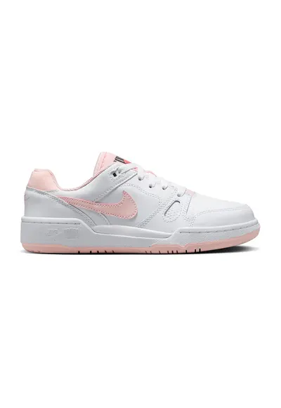 Pantofi sport low-cut din piele si piele ecologica Full Force - Alb/Roz pal