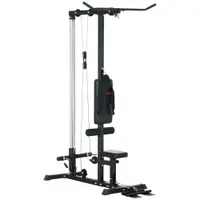 SPORTNOW Stație de forță pentru acasă, remuri, fără greutăți, aparat de fitness pentru acasă, oțel, piele artificială, Negru | Aosom Romania