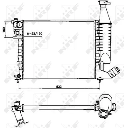 Radiator Motor Potrivit Citroen Berlingo, Berlingo Minivan; Peugeot Partner, Partner Minivan 1.1 1.6d
