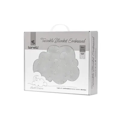 Paturica pentru bebelusi, Lorelli Twinkle, material moale, model decorativ in relief, 80 x 110 cm, Grey
