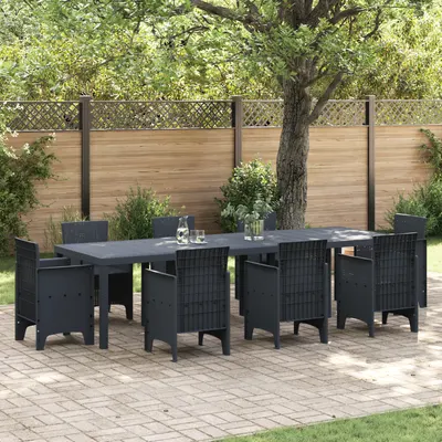 Masa de gradina Gossi antracit 300x100x73 cm poly rattan, masa de gradina Gossi antracit 150x100x73 cm poly rattan