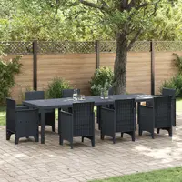 Masa de gradina Gossi antracit 300x100x73 cm poly rattan, masa de gradina Gossi antracit 150x100x73 cm poly rattan