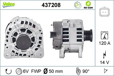 Alternator (14v, 120a) Potrivit Volvo S40 I, V40; Mitsubishi Carisma, Space Star; Nissan Interstar, Primastar; Opel Movano A, Vivaro A; Renault Espace Iii, Laguna I, Laguna Ii 1.8-2.5d 07.95