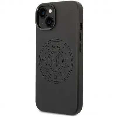 Husa pentru Apple iPhone 14 Plus, Karl Lagerfeld, Perforated Logo, Neagra