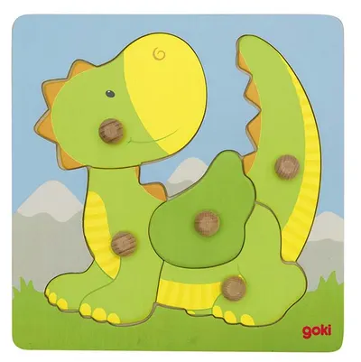 Puzzle din lemn cu manere Goki - Dragon