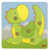 Puzzle din lemn cu manere Goki - Dragon