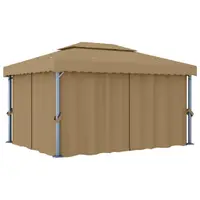 Gossi pavilion cu perdea, gri taupe, 4x3 m, aluminiu