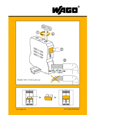 Stickers for operating instructions; for 185 mm² high-current terminal blocks