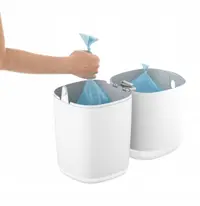 Cos ermetic pentru scutece Angelcare Classic Gri, capacitate pana la 128 scutece, usor de utilizat si curatat, cu 1 rezerva inclusa care blocheaza mirosurile, bacteriile si germenii