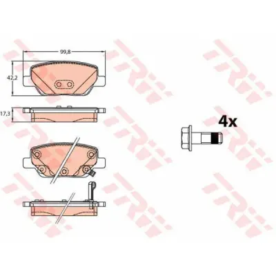 Set placute frana, frana disc TRW GDB2156