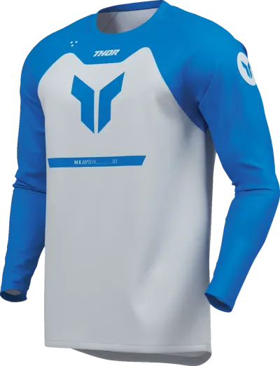 Tricou atv cross Thor Ridemode Menace, culoare gri albastru, marime XL