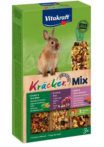 Vitakraft Baton Iepuri Trio Mix Sfecla/Nuci/Fructe De Padure 3 buc