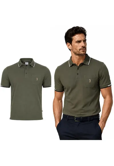 Tricou polo cu buzunar pe piept