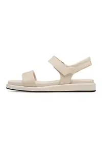 Sandale din piele cu velcro - Crem