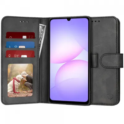 Husa pentru Samsung Galaxy A07 4G A075, Techsuit, Diary Book, Neagra