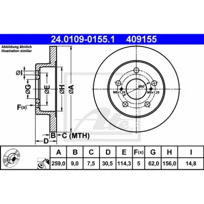 Disc frana ATE 24.0109-0155.1