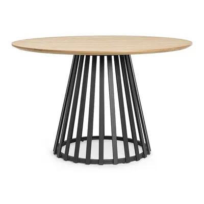 Masă de dining rotundă cu blat cu aspect de lemn de frasin ø 120 cm Cillian – Bizzotto