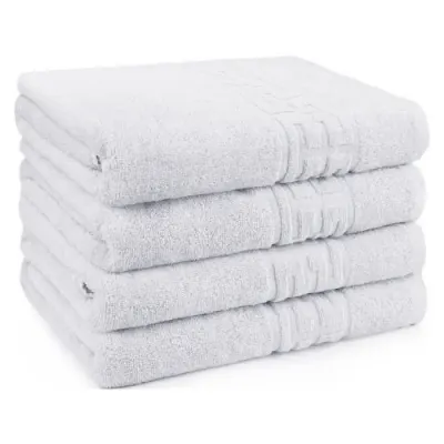 Set 4 prosoape mari 90x180cm, din 100% bumbac pakistanez, 500g, Alb