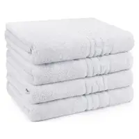 Set 4 prosoape mari 90x180cm, din 100% bumbac pakistanez, 500g, Alb