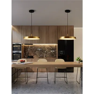 Lampa suspendata VETRO Satin Auriu Aluminiu & Acrylic Negru Fabric Wire LED 37 Wat 220-240 Volt 4275Lm 3000K IP20
