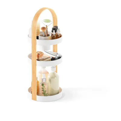 Organizator de baie alb/în culoare naturală din lemn Bellwood – Umbra