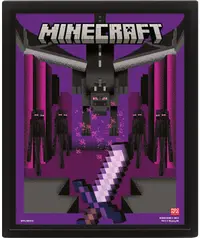 3D poster cu ramă Pyramid Games: Minecraft - Ender Dragon Duel