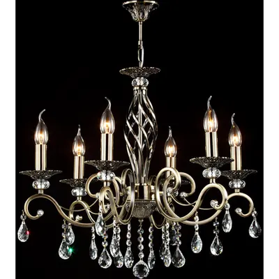 Candelabru Elegant Grace,6 becuri dulie E14, 230V,D.63cm, H.56 cm,Bronz