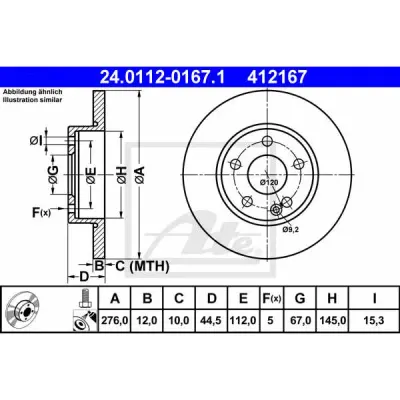 Disc frana ATE 24.0112-0167.1