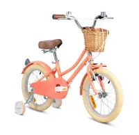 Bicicleta cu roti ajutatoare si cos, Rizz Jr, 16 inch, Peach