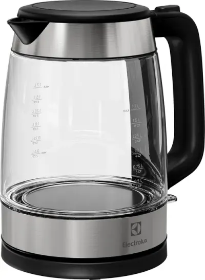 Fierbator de apa Electrolux E4GK1-4GB, 1.7 l, 2200 W, Rotatie 360 grade, Sticla (Inox)