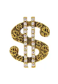 Brosa aurie - forma de dolar - cu pietre - Marieke C9 -