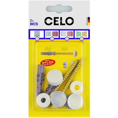 CELO Blister Standing toilet installation set WCS alb si chrome