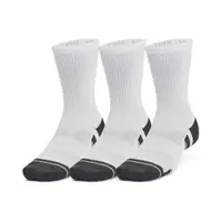 Set de 3 perechi de șosete înalte UA Performance Tech albe