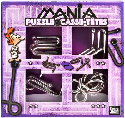 Set puzzle-uri de logica metalice Eureka - Puzzle Mania Casse-tetes, violet